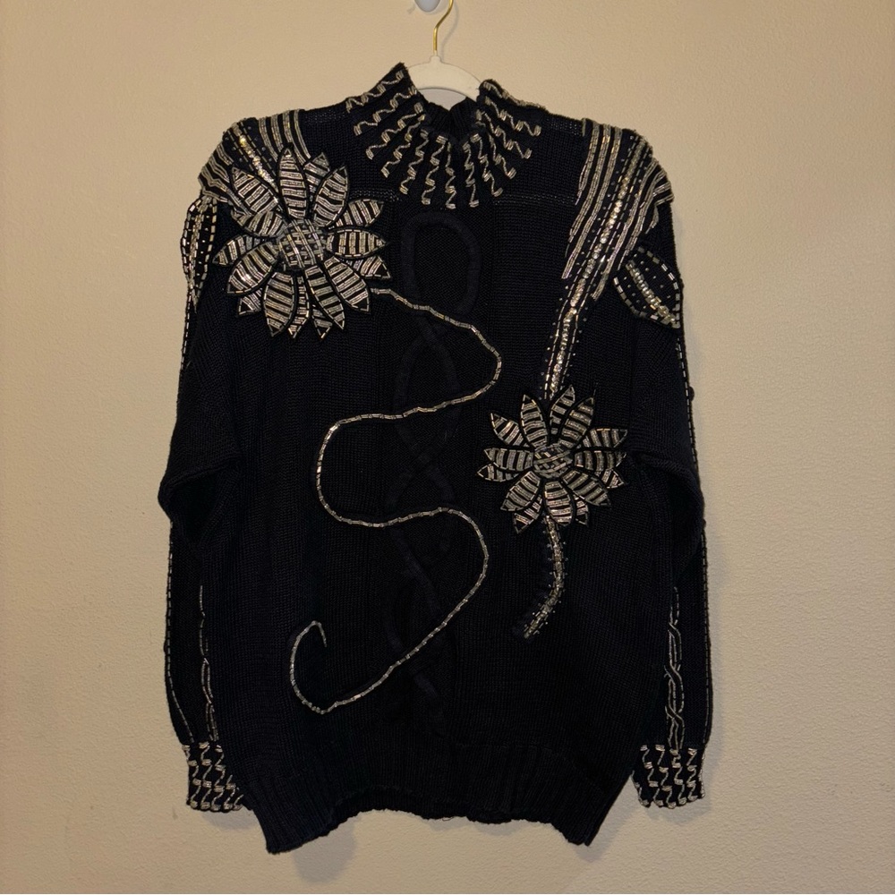 Vintage 1988 Bonnie Boerer Beaded Sweater Tunic